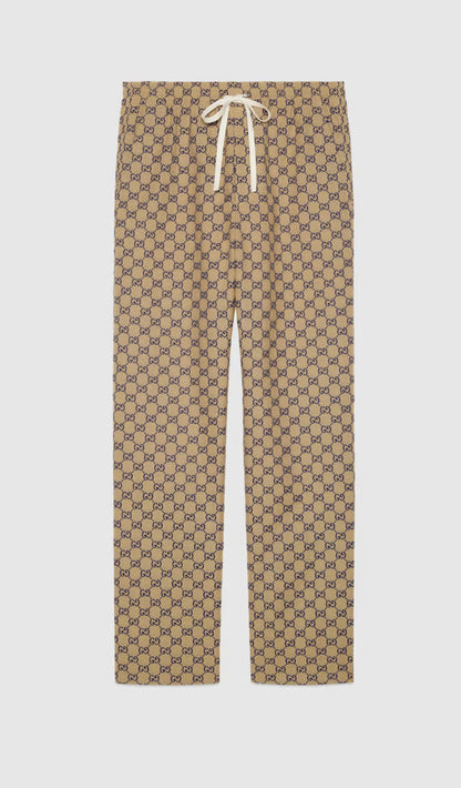 Brand new GG CANVAS TROUSERS WITH LEATHER INTERLOCKING G