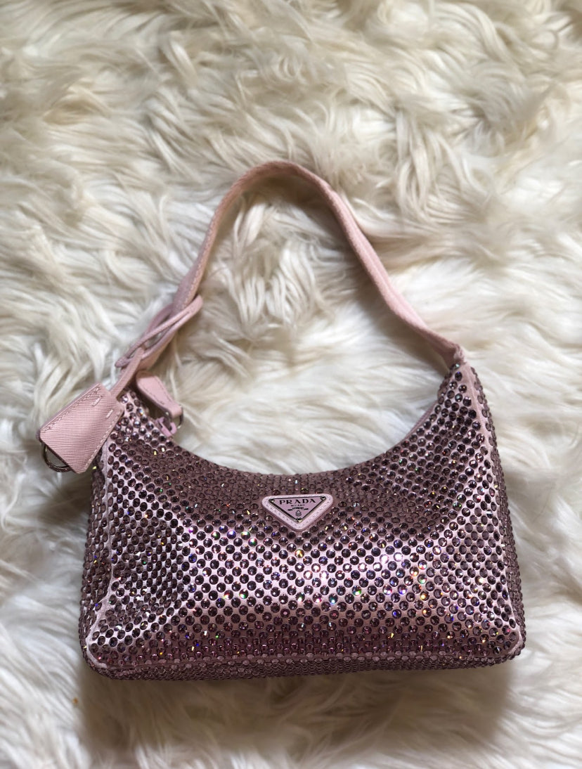 Satin Mini bag with crystal