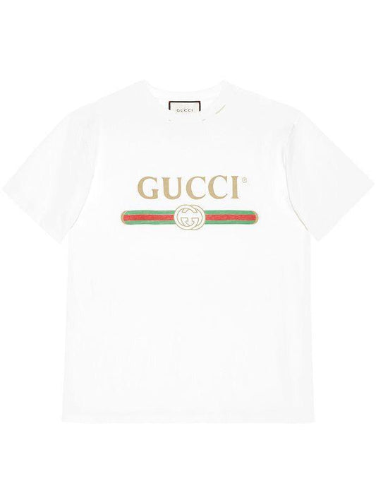 Gucci GG detail logo print T-shirt - White
