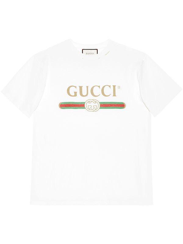Gucci GG detail logo print T-shirt - White