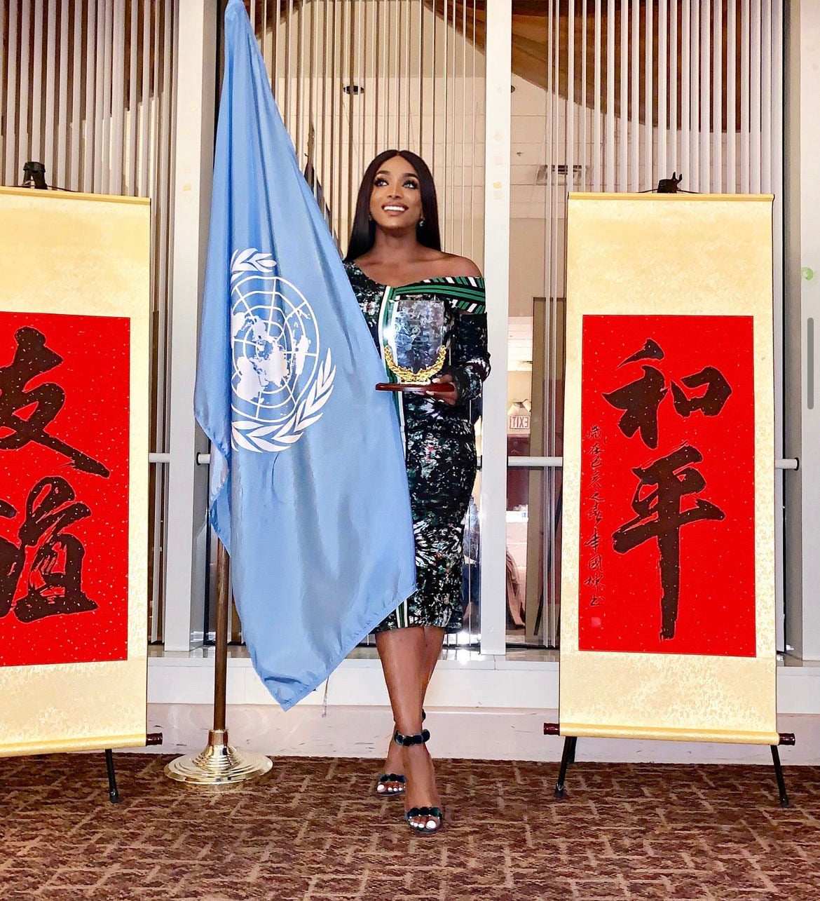 Green and purple Ankara pencil