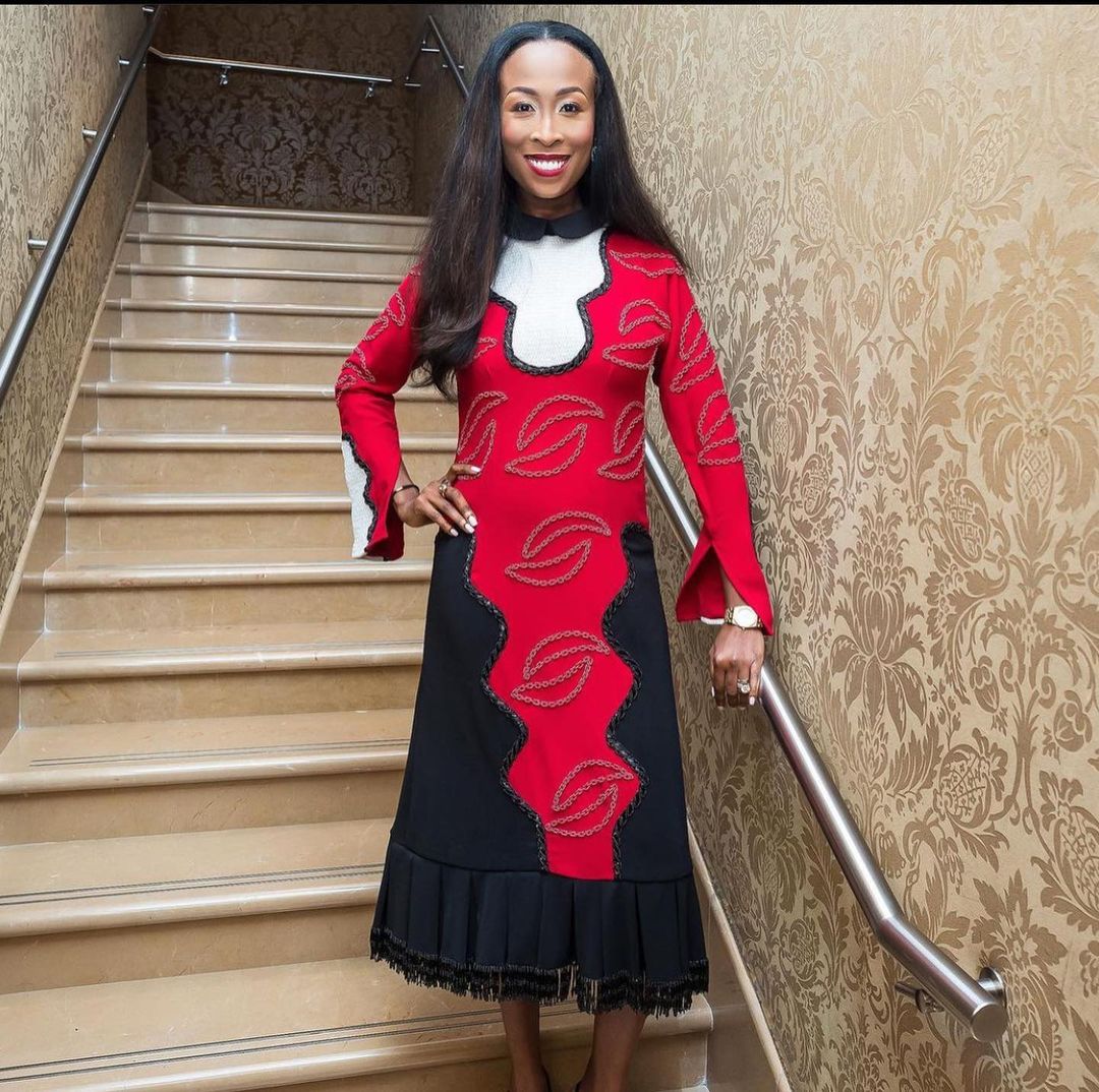 Uche Dress (red fully beaded)