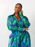 Silk waist beaded shirt
