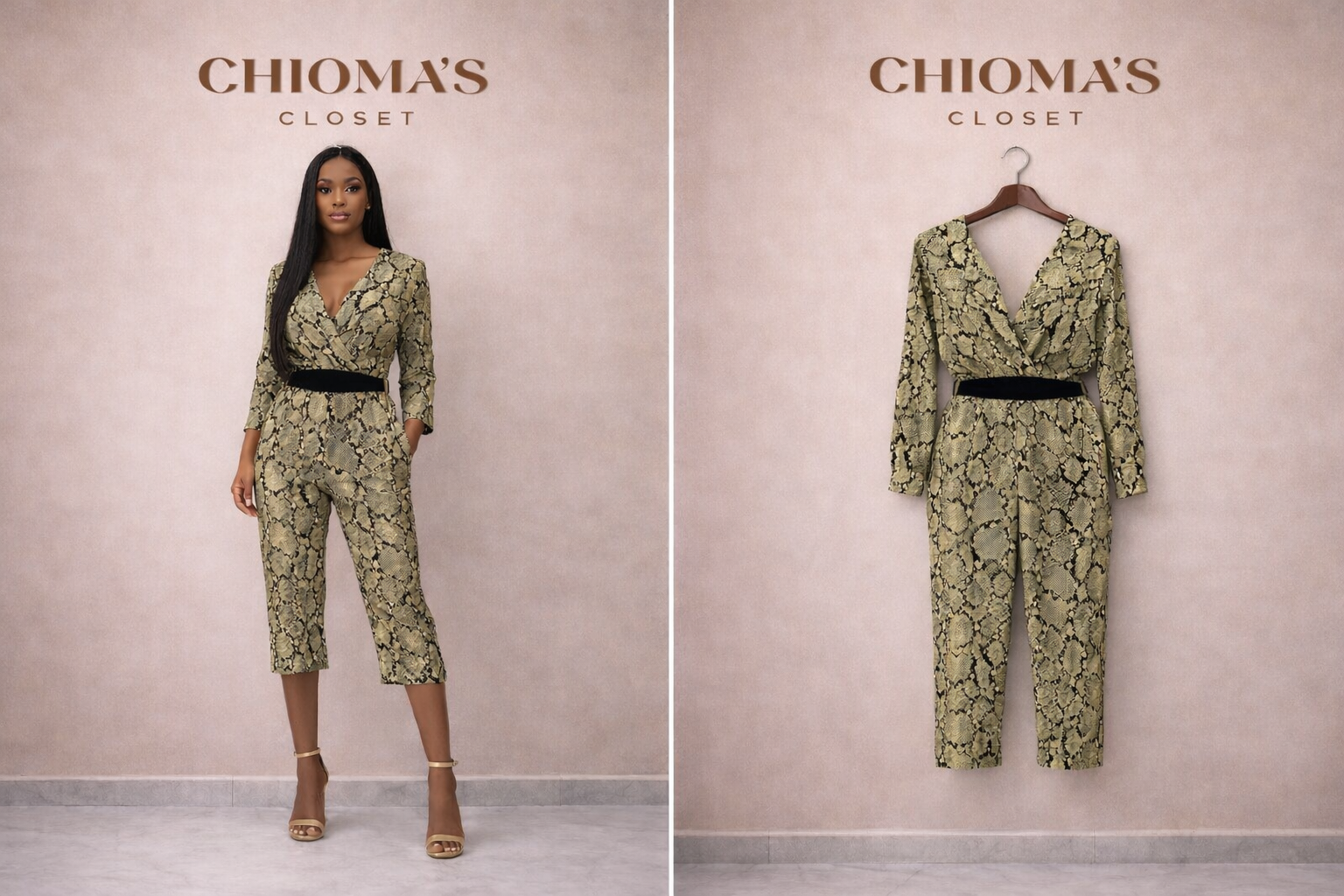Animal print 3/4 Jumpsuit
