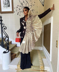 Black Blazer Butterfly Appliqué