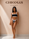 Black & White Trim Bikini Set