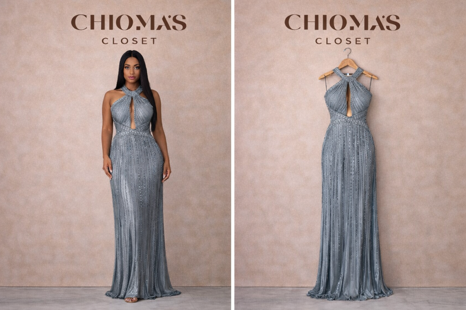 Blue Halterneck Dress