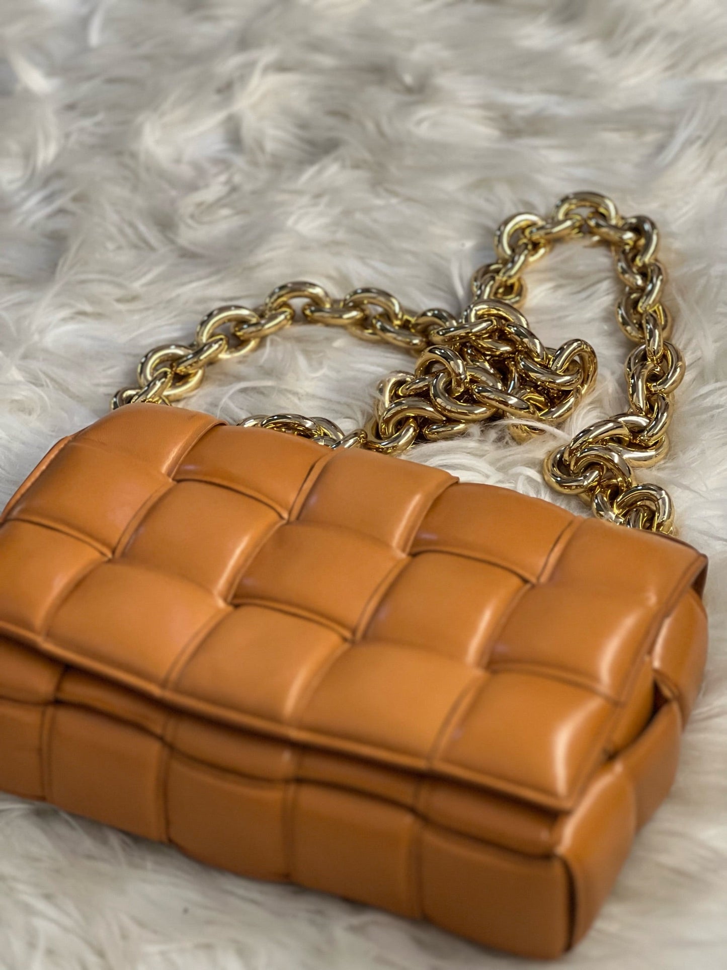 Bottega Veneta Tan Padded Chain Cassette Bag 3450