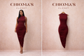 Burgundy Ruched Dress