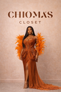 Burnt Orange Feathered Dress