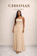 Chioma's Closet Nude Boobtube Maxi Dress