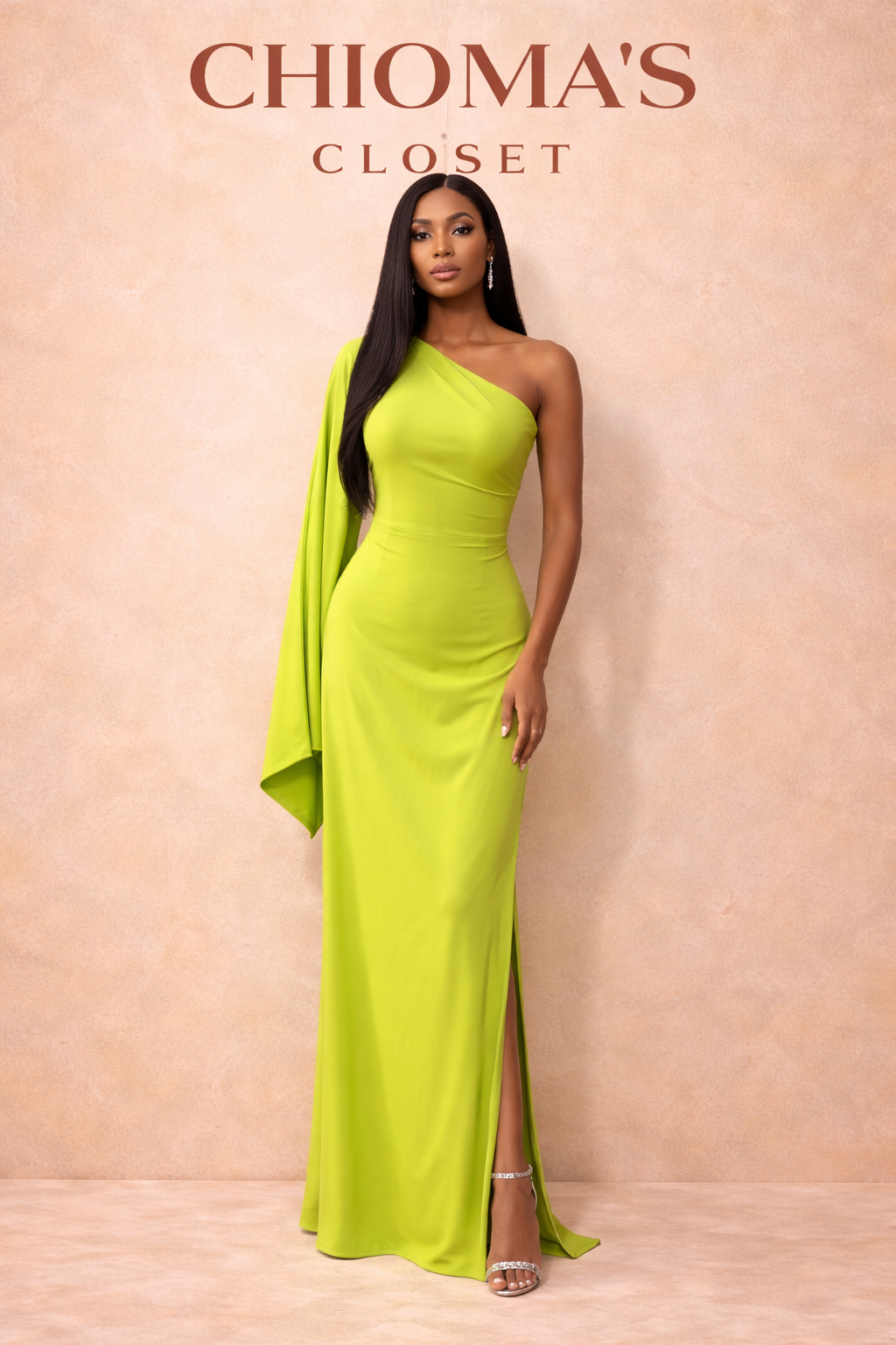 Lemon Maxi Dress With One Arm