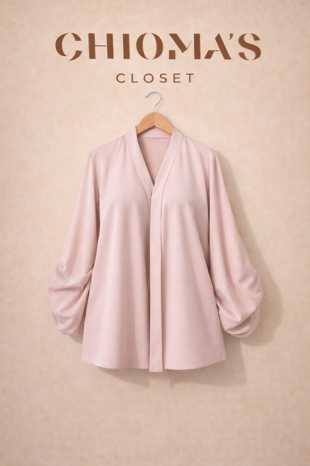 Pink Long-puff Sleeve Blouse