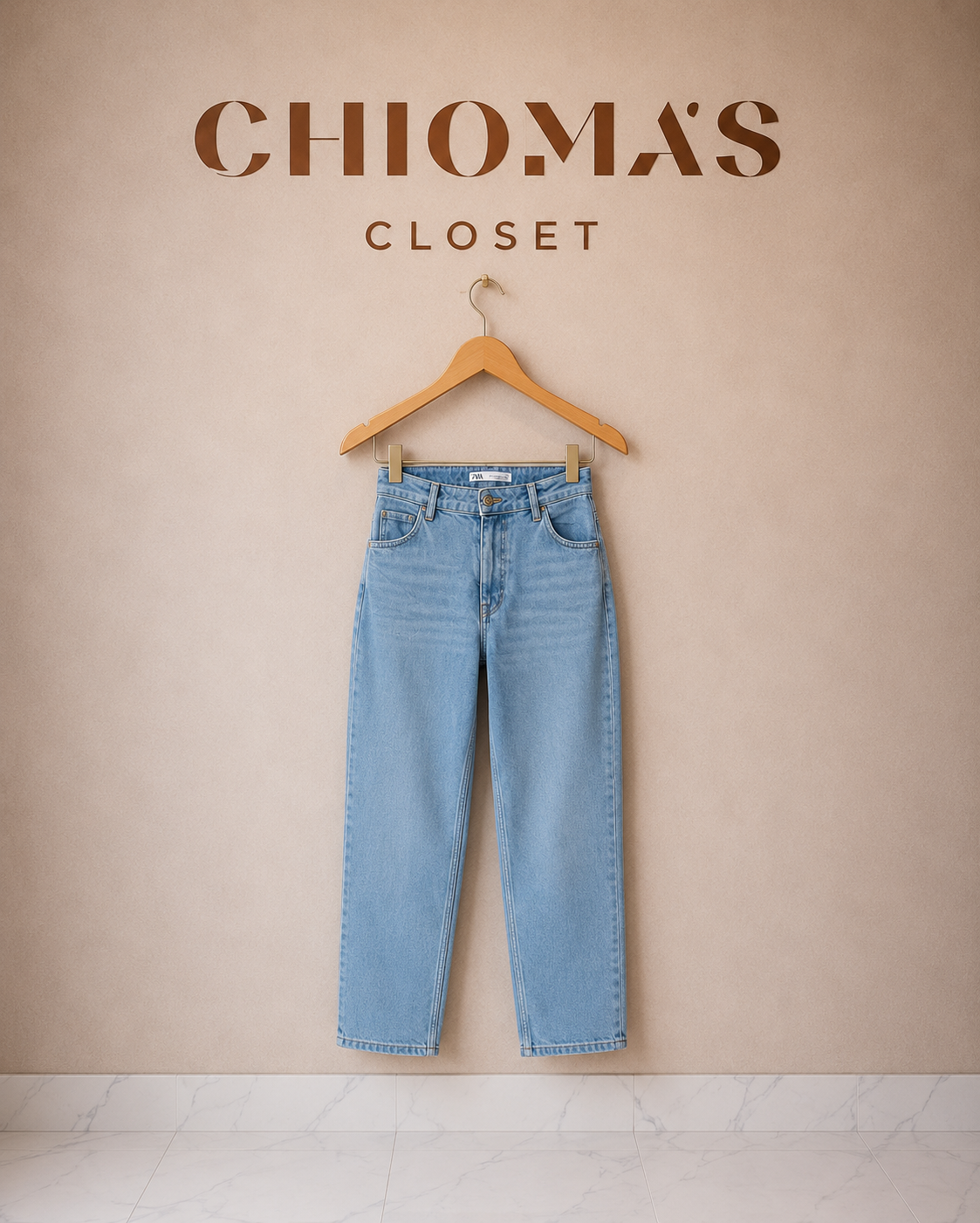 Classic Light Wash Straight Denim