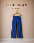 Deep Blue High-Waisted Denim Trousers,