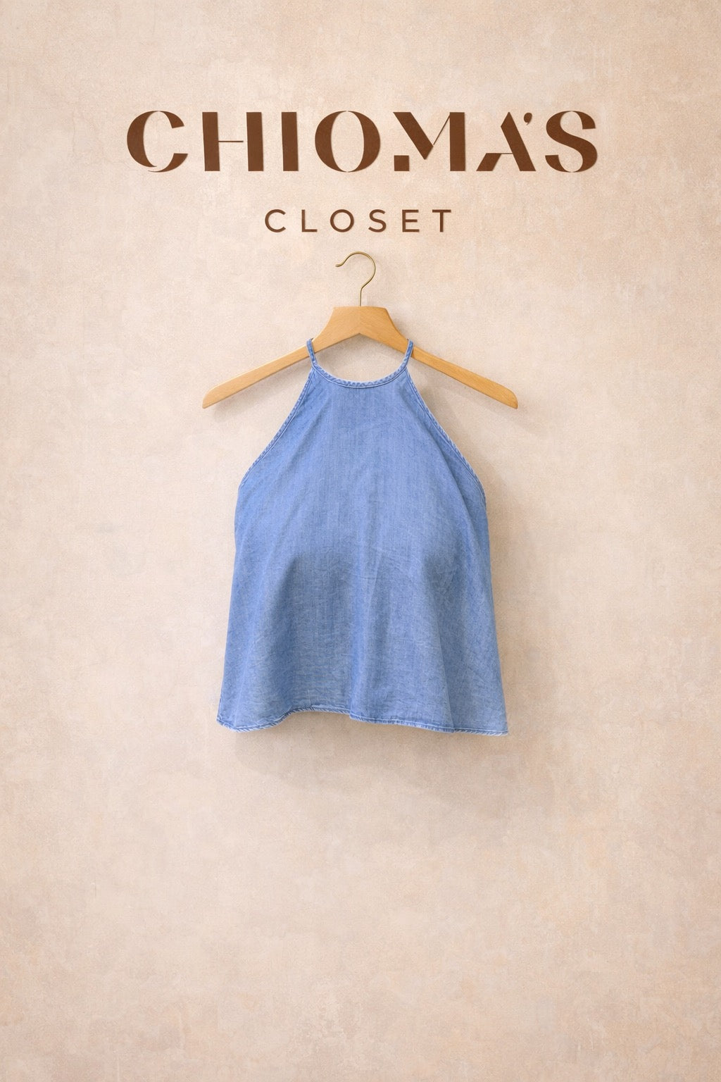 Denim Halter Neck Top