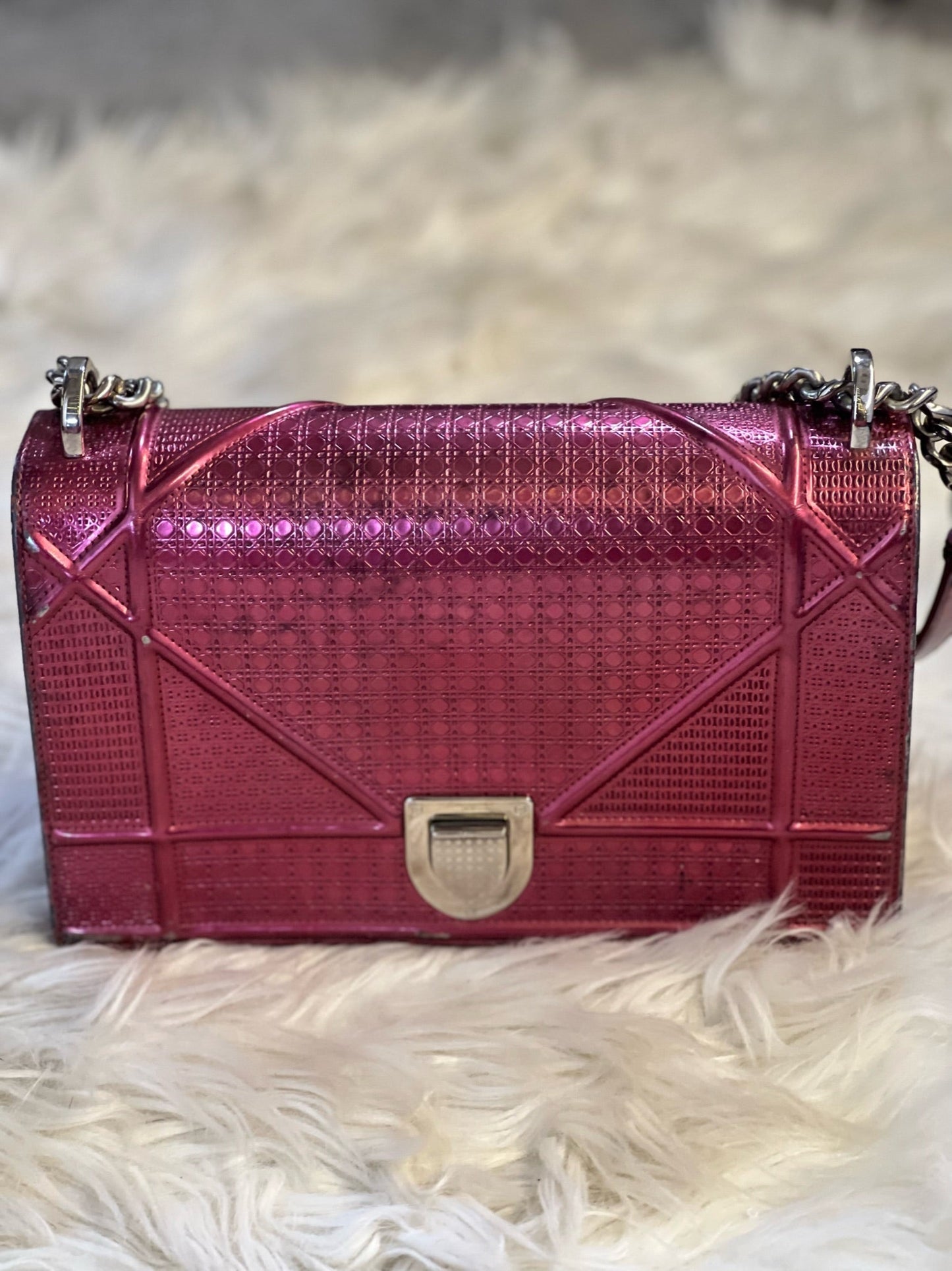 Dior metallic Diorama Shoulder Bag