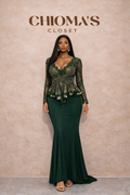 Embellished Emerald Green Dress