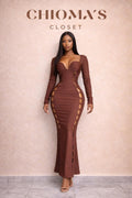 Brown Bandage Maxi Dress