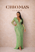 Green Beaded Fringe Dress