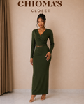 Green Wrap Top Two-Piece
