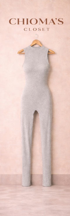 Grey High Neck Jumpsuit