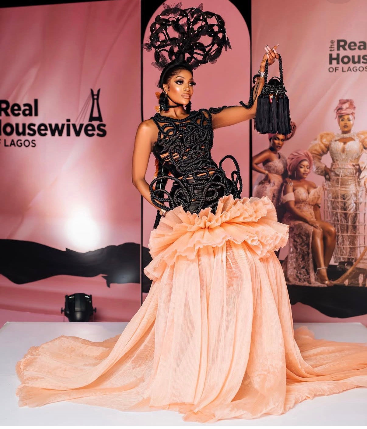 Handwoven Peach Tulle Dress