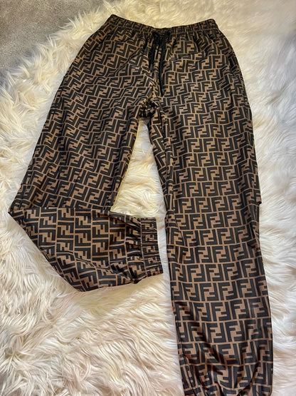 FENDI Brown nylon pants