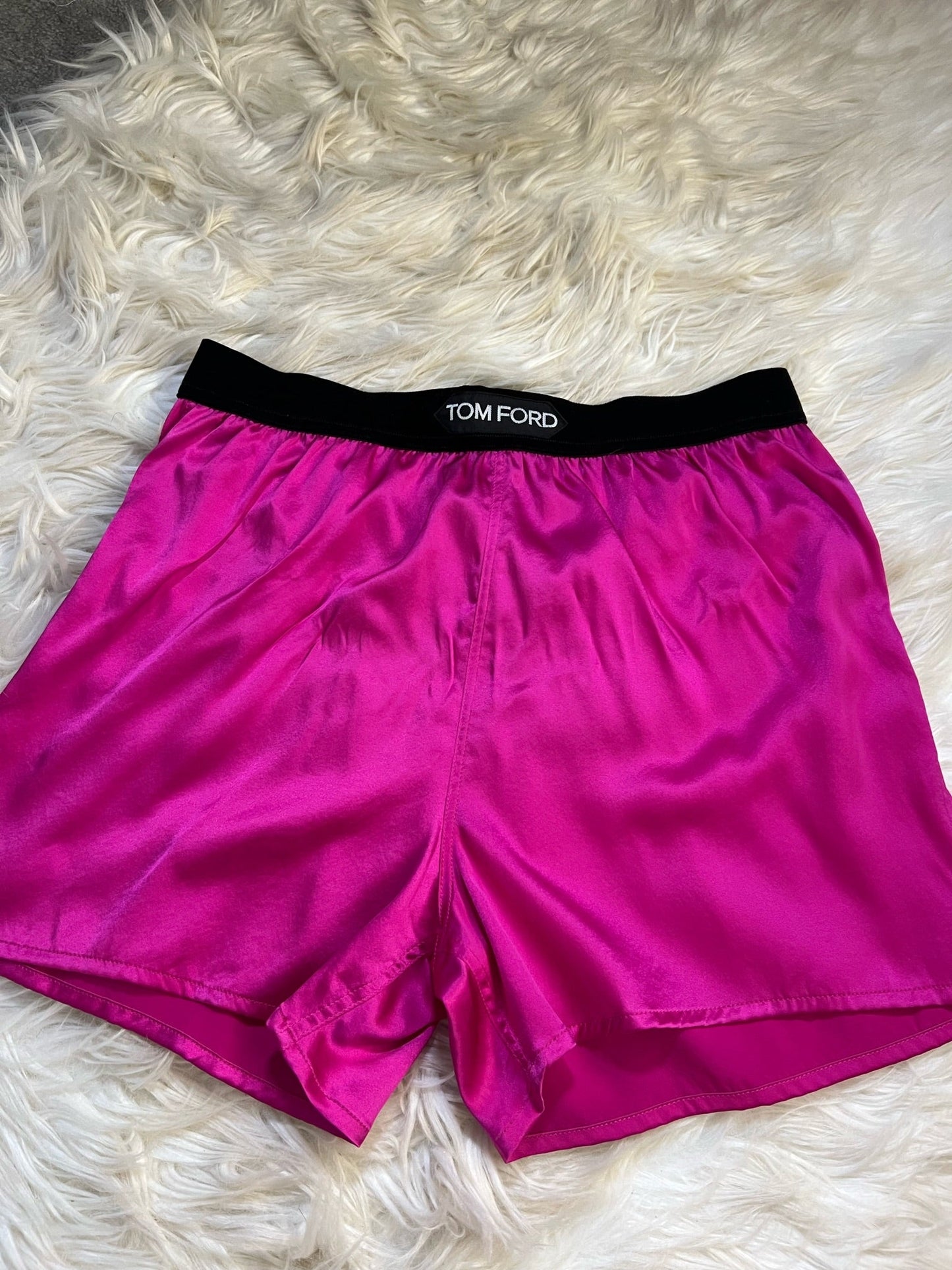 Tom Ford velvet trimmed silk satin shorts