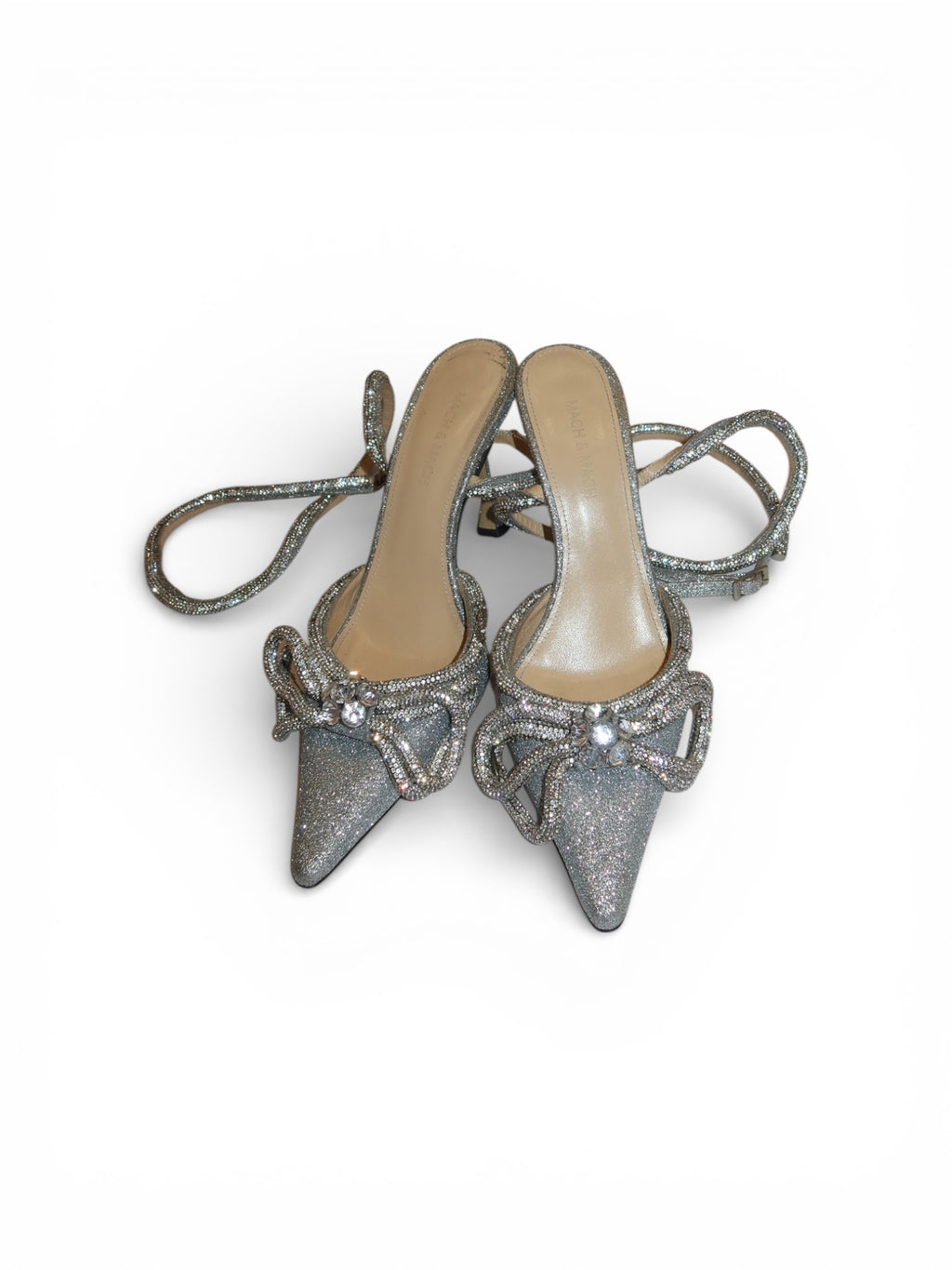 Mach & Mach- Double Bow Glitter Mules