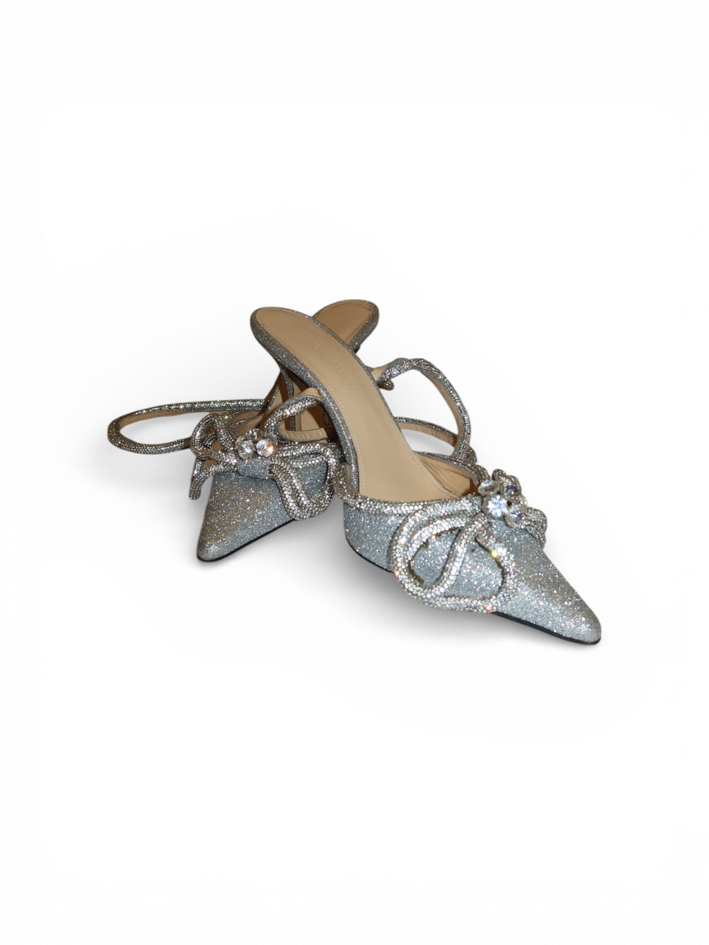 Mach & Mach- Double Bow Glitter Mules