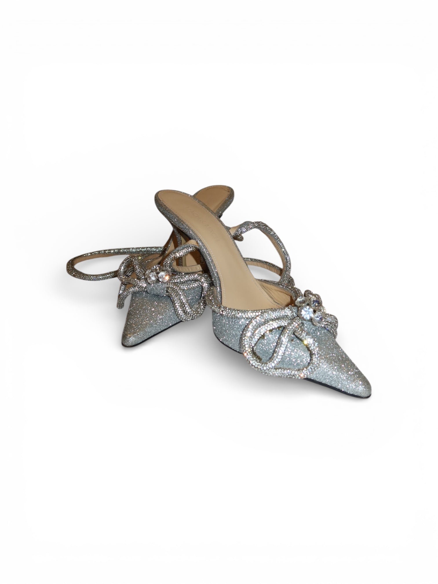 Mach & Mach- Double Bow Glitter Mules