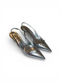 Prada- Triangle-Lo go Metallic Leather Slingback Pumps