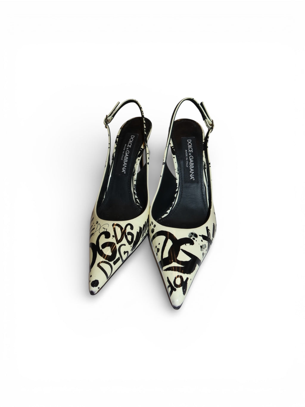 Dolce & Gabbana- Graffiti- Print Slingback pumps