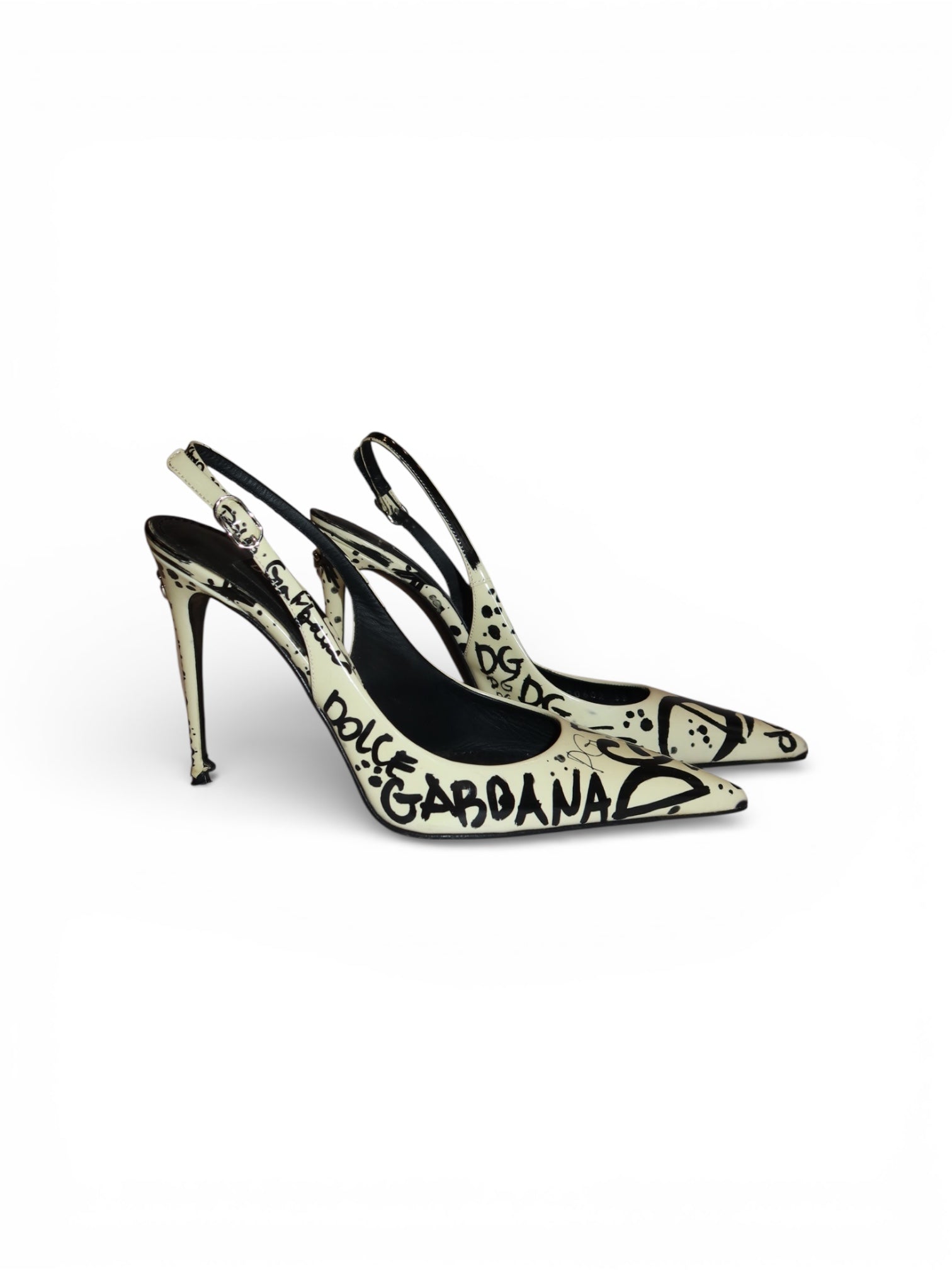 Dolce & Gabbana- Graffiti- Print Slingback pumps