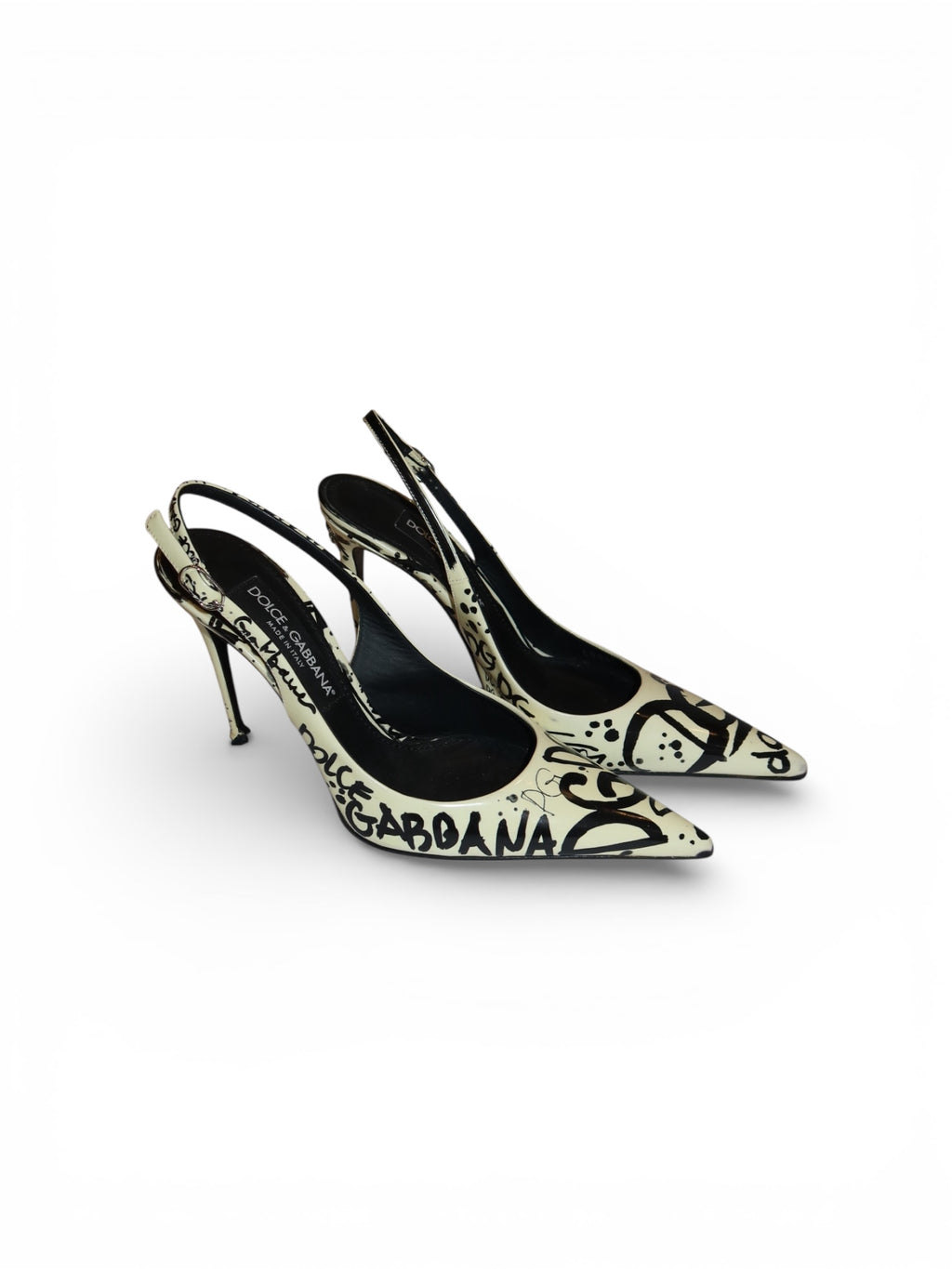Dolce & Gabbana- Graffiti- Print Slingback pumps