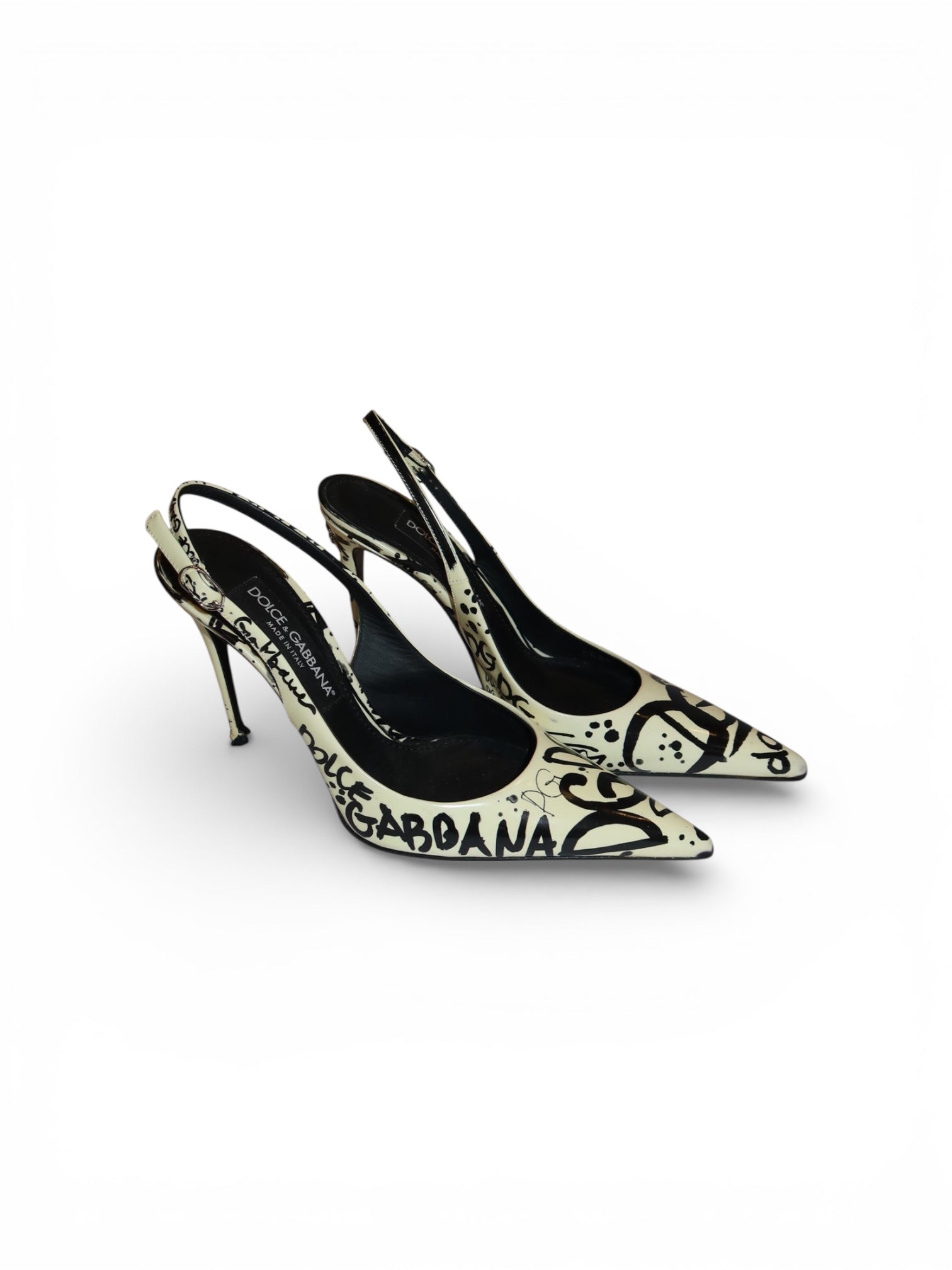 Dolce & Gabbana- Graffiti- Print Slingback pumps