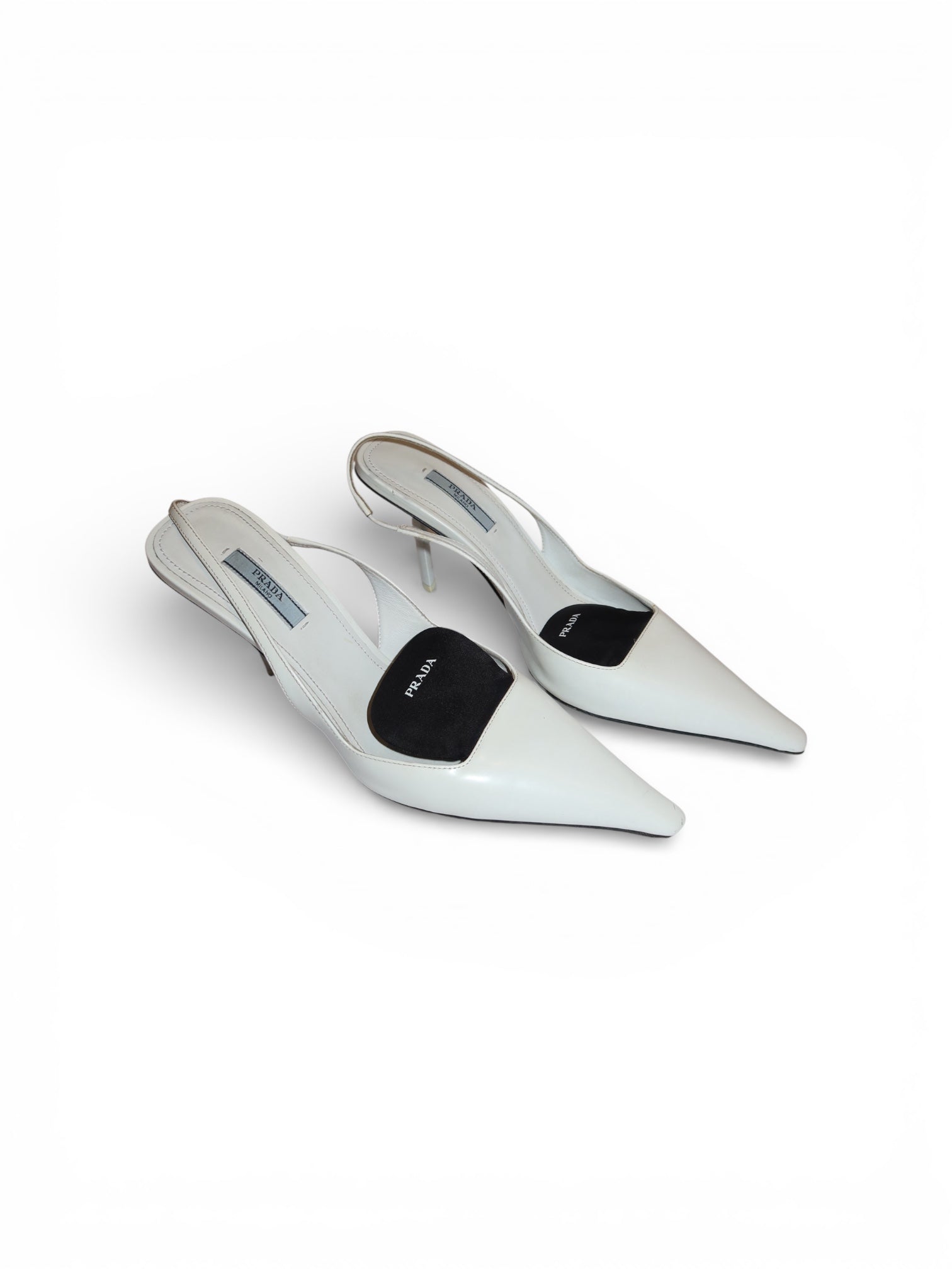 Prada- Spazzolato Leather Slingback Pumps