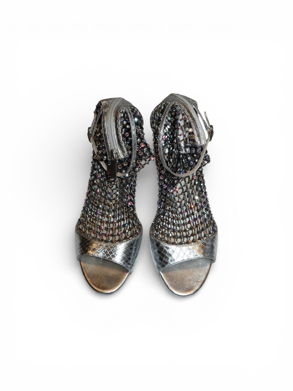 Rene Caovilla Crystal Cage Sandals (Silver)