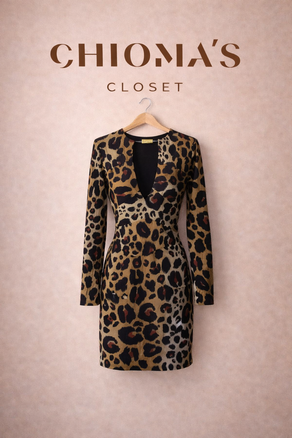 Leopard V-neck Dress