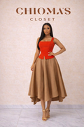 MOT Orange Top and Nude Skirt