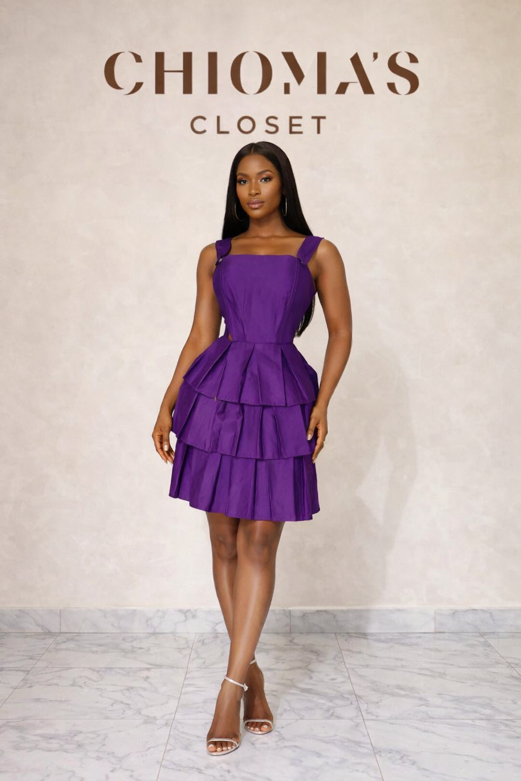 MOT Purple Layered Midi Dress