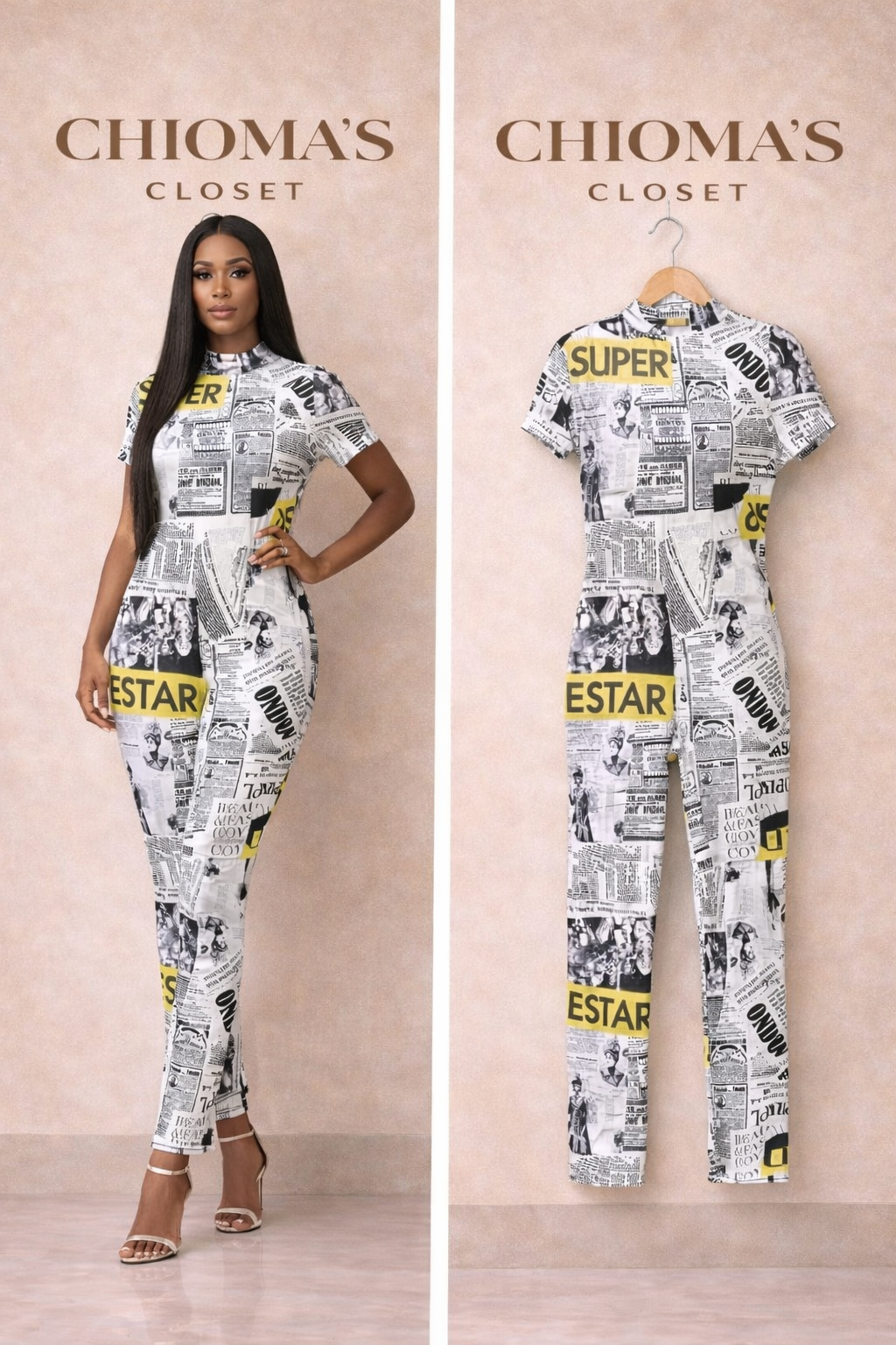 Newspaper Detail Jumpsuit
