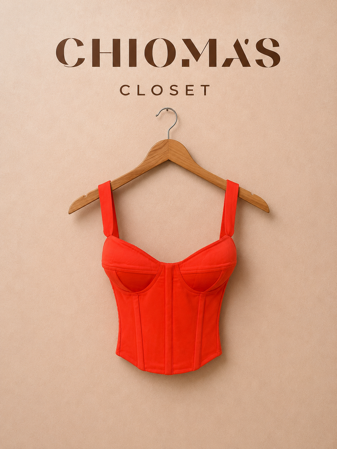 Orange Corset Bustier Top