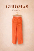 Orange Elastic Band Pants
