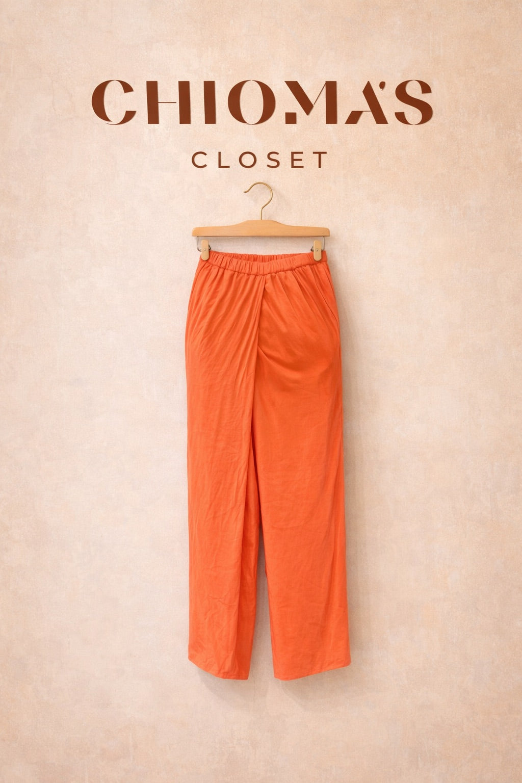 Orange Elastic Band Pants