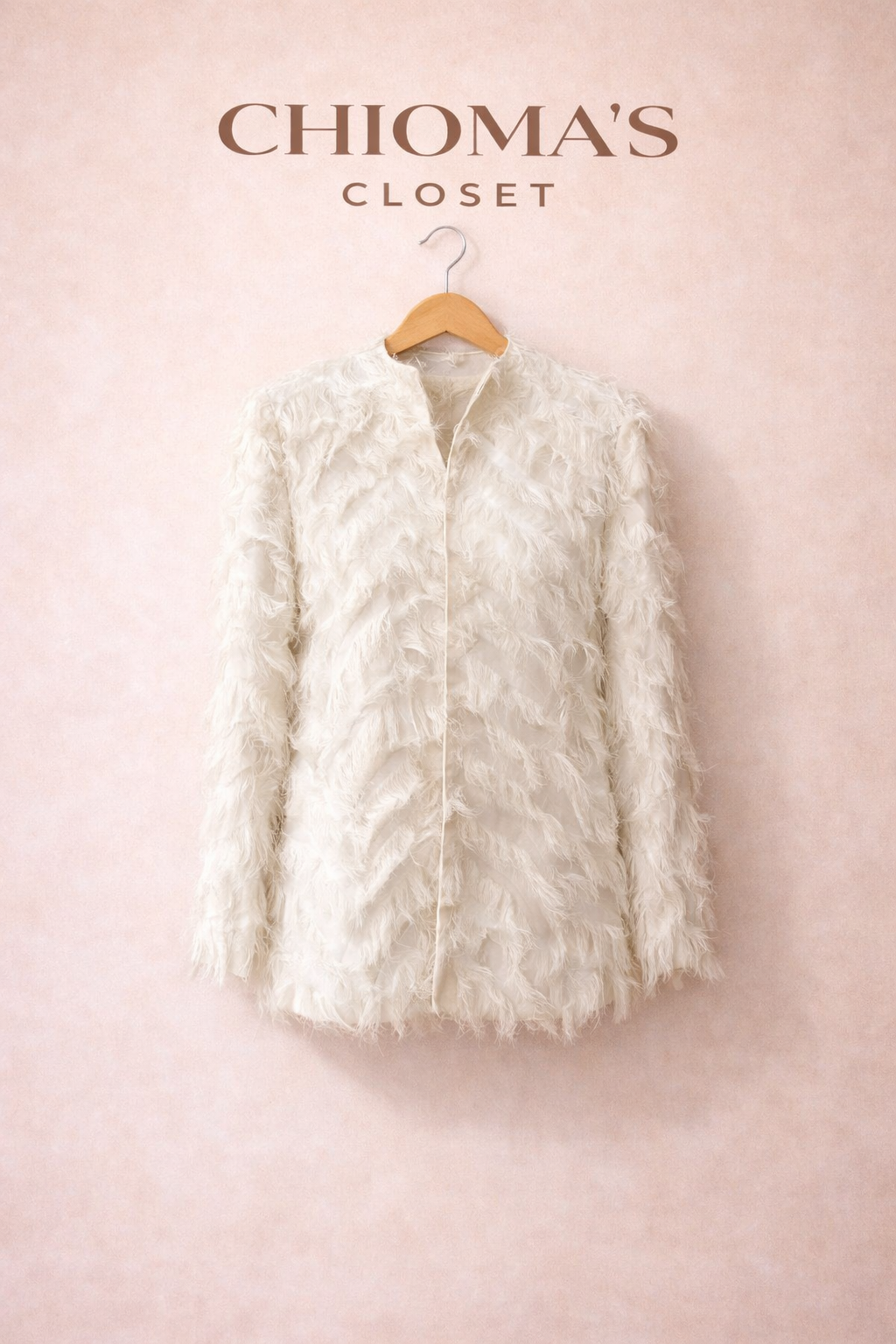 White Faux Feather Shirt