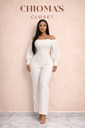 White Off-shoulder Jumpsuit
