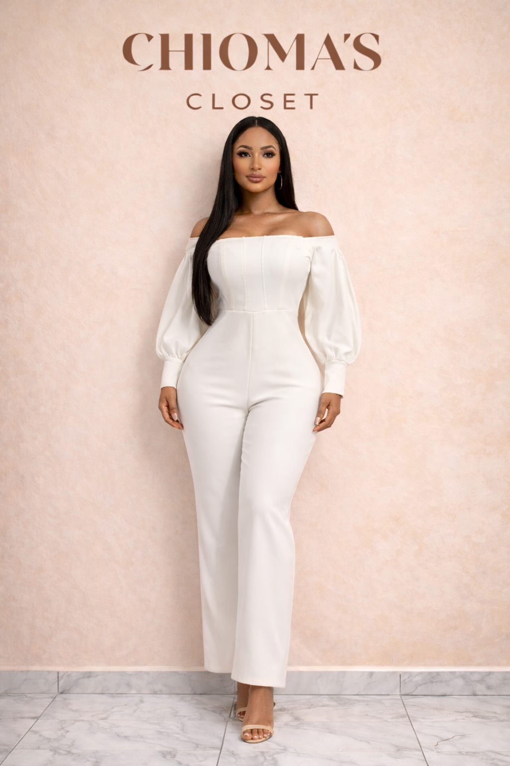 White Off-shoulder Jumpsuit