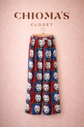 Satin Multicoloured Graphic Pants